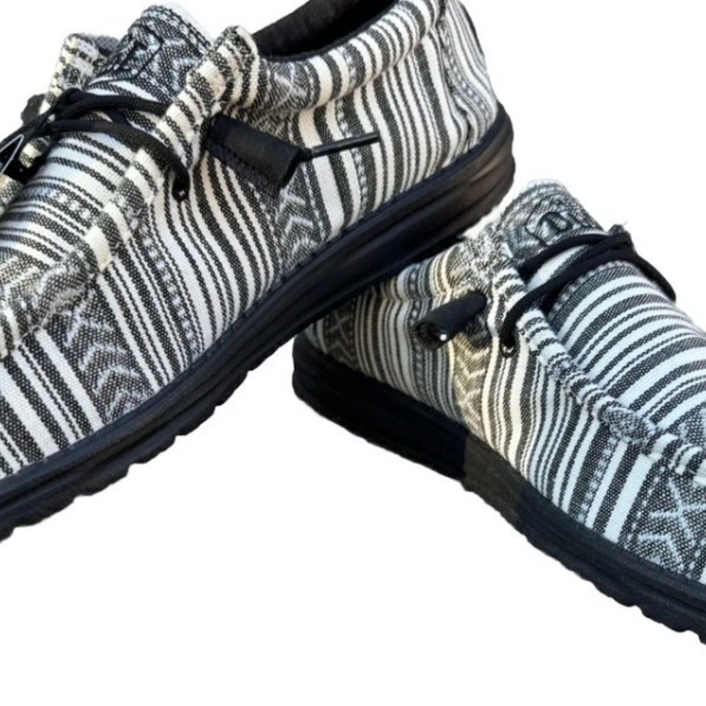 Hey Dude Wally Serape Men's Size M14 Slip-on Shoes Color Black Gravel